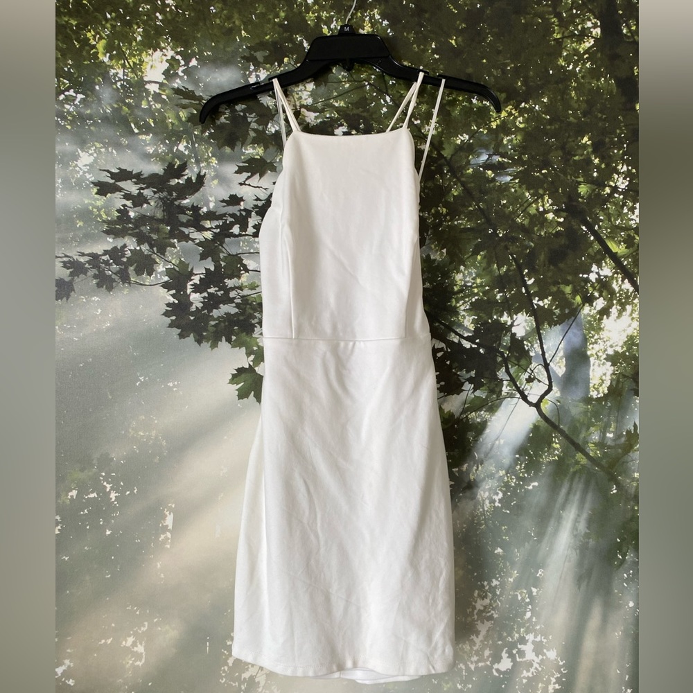Lulus White Heart’s Content Bodycon Dress